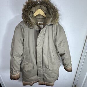 Vintage Imperial Down Parka Jacket Men’s 42 Tan Real Fur Hood Winter Coat